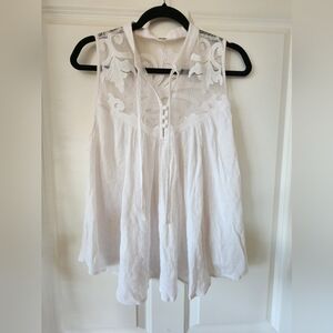 Free People White Sleeveless Blouse